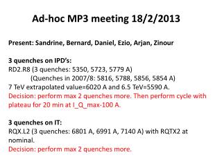 Ad-hoc MP3 meeting 18/2/2013