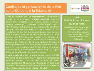 Cartilla de organizaciones de la Red por el Derecho a la Educación