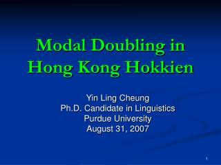 Modal Doubling in Hong Kong Hokkien