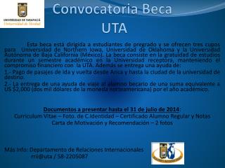 Convocatoria Beca UTA