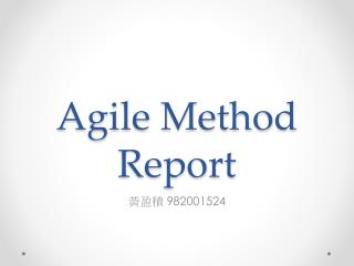 Agile Method Report