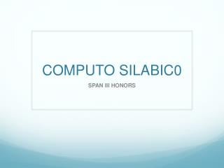 COMPUTO SILABIC0