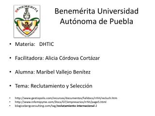 Benemérita Universidad Autónoma de Puebla