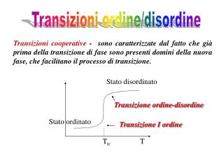 Transizioni ordine/disordine
