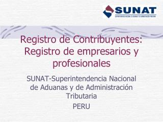 Registro de Contribuyentes: Registro de empresarios y profesionales