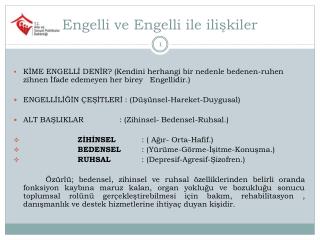 Engelli ve Engelli ile ilişkiler
