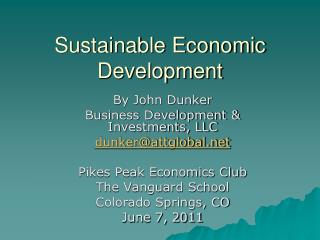Sustainable Economic Development