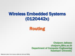 Wireless Embedded Systems (0120442x) Routing