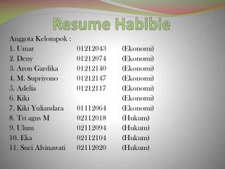 Resume Habibie