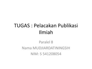 TUGAS : Pelacakan Publikasi Ilmiah