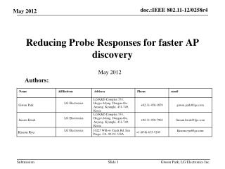 Reducing Probe Responses for faster AP discovery