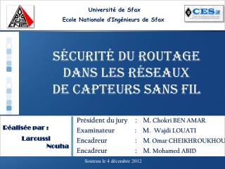 Sécurité du Routage dans les réseaux de capteurs sans fil