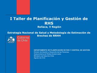 DEPARTAMENTO DE PLANIFICACIÓN DE RHS Y CONTROL DE GESTIÓN
