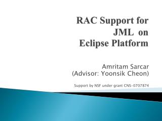 RAC Support for JML on Eclipse Platform