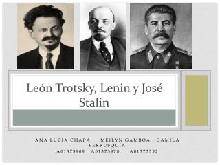 León Trotsky, L enin y J osé S talin