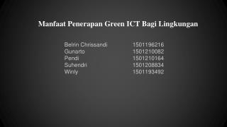 Manfaat Penerapan Green ICT Bagi Lingkungan