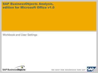 SAP BusinessObjects Analysis , edition for Microsoft Office v1.0
