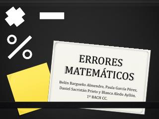 ERRORES MATEMÁTICOS