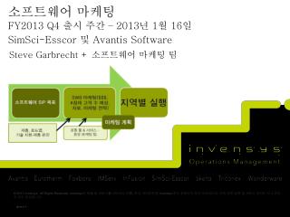 소프트웨어 마케팅 FY2013 Q4 출시 주간 – 2013년 1월 16일 SimSci-Esscor 및 Avantis Software