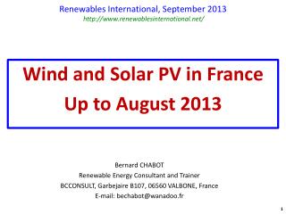 Renewables International, September 2013 renewablesinternational/