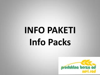 INFO PAKETI Info Packs
