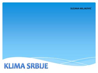 KLIMA SRBIJE