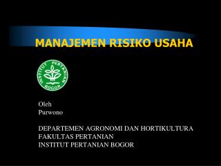 MANAJEMEN RISIKO USAHA