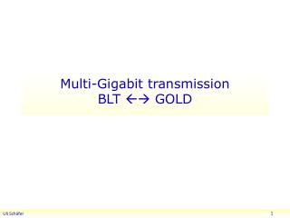 Multi-Gigabit transmission BLT  GOLD