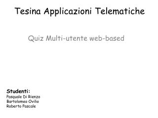 Tesina Applicazioni Telematiche