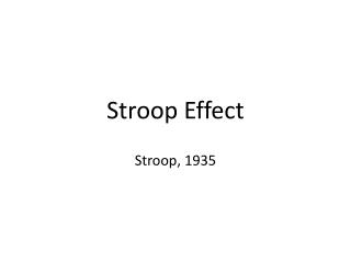 Stroop Effect