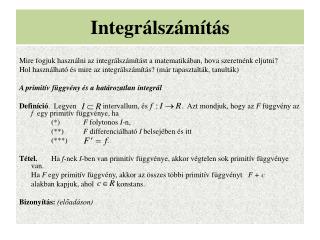 Integrálszámítás