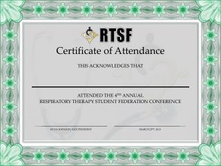 Certificate of Attendance