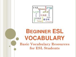 Beginner ESL VOCABULARY