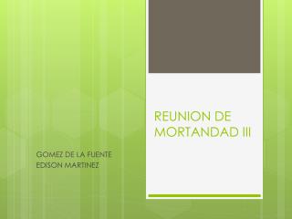 REUNION DE MORTANDAD III