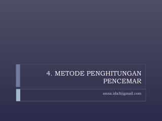 4. METODE PENGHITUNGAN PENCEMAR