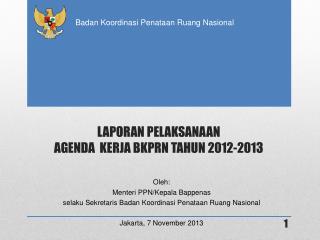 LAPORAN PELAKSANAAN AGENDA KERJA BKPRN TAHUN 2012-2013
