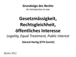 Grundzüge des Rechts An Introduction to Law