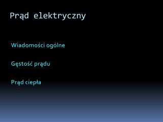 Prąd elektryczny