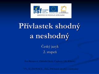Přívlastek shodný a neshodný