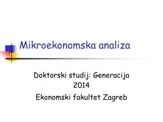 Mikroekonomska analiza