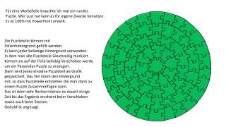 Die Puzzleteile können mit Folienhintergrund gefüllt werden.