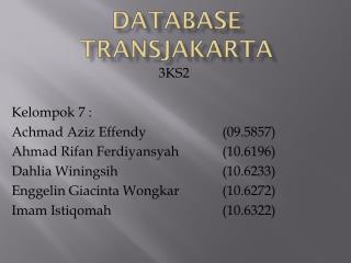 Database Transjakarta