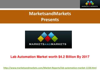 Lab Automation Market worth $4.2 Billion By 2017