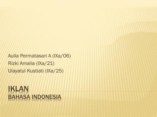 Iklan bahasa indonesia