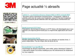 Page actualité ½ abrasifs