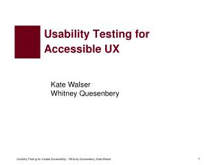 Usability Testing for Accessible UX