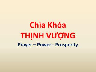 C hìa Khóa THỊNH VƯỢNG