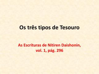 Os três tipos de Tesouro