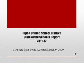 Ripon Unified School District State of the Schools Report 2011-12