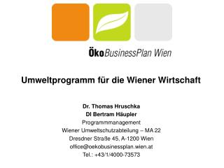 Umweltprogramm für die Wiener Wirtschaft
